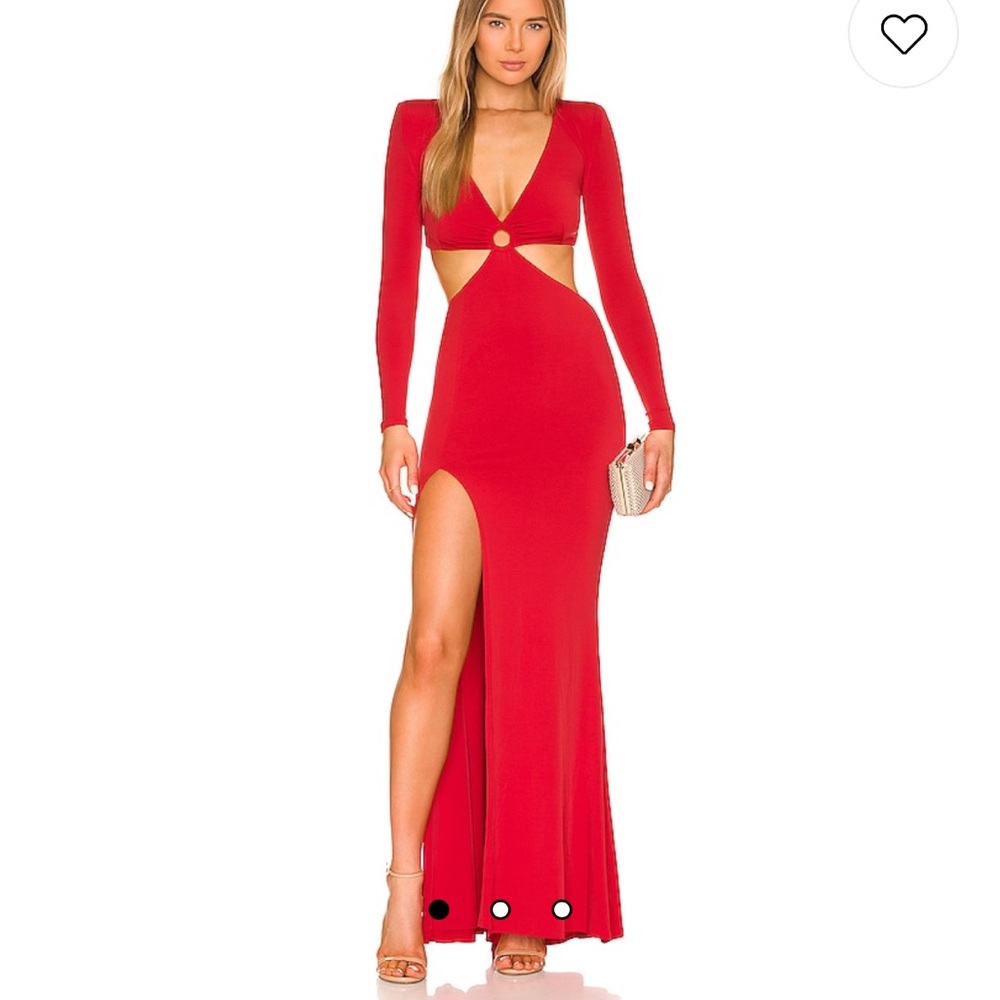 Nookie Riley Ring Cut Out Gown In Red